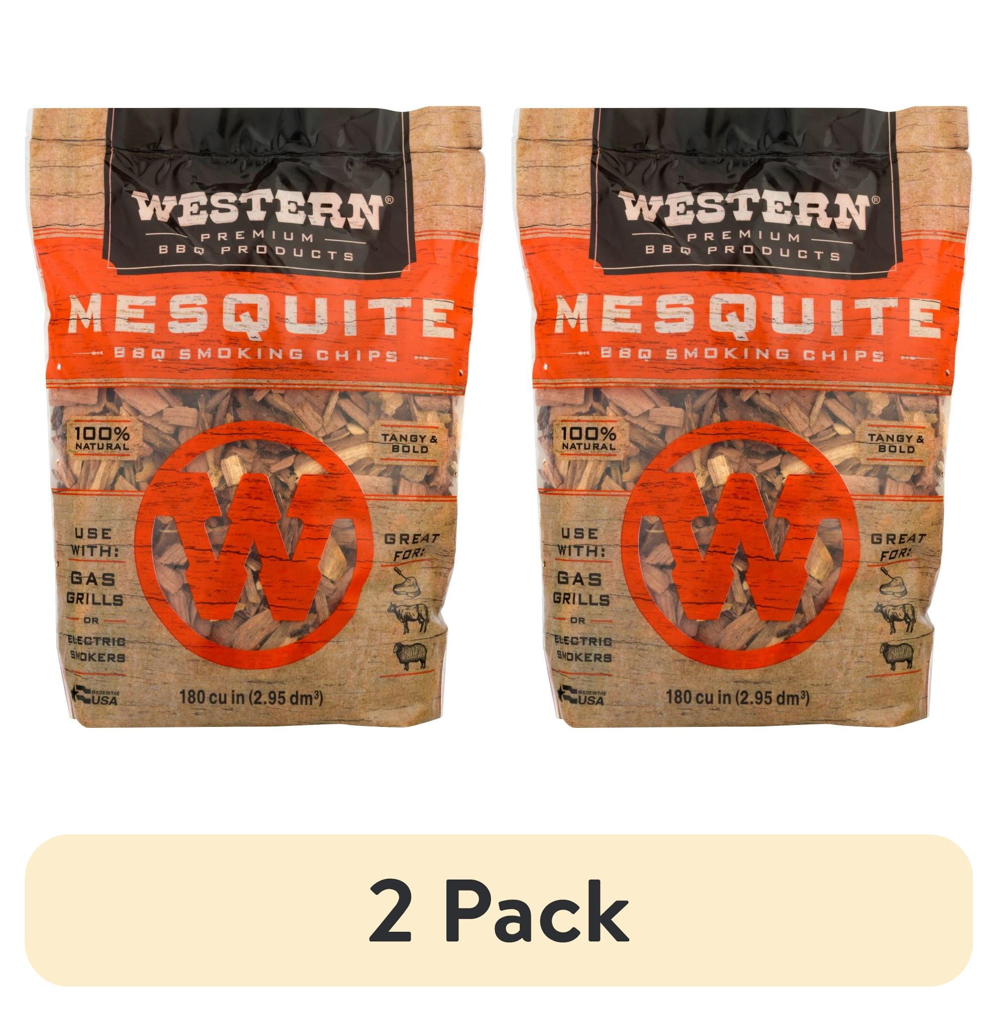 (2 pack) Western Premium BBQ Products Mesquite Smoking Chips, 180 Cu in