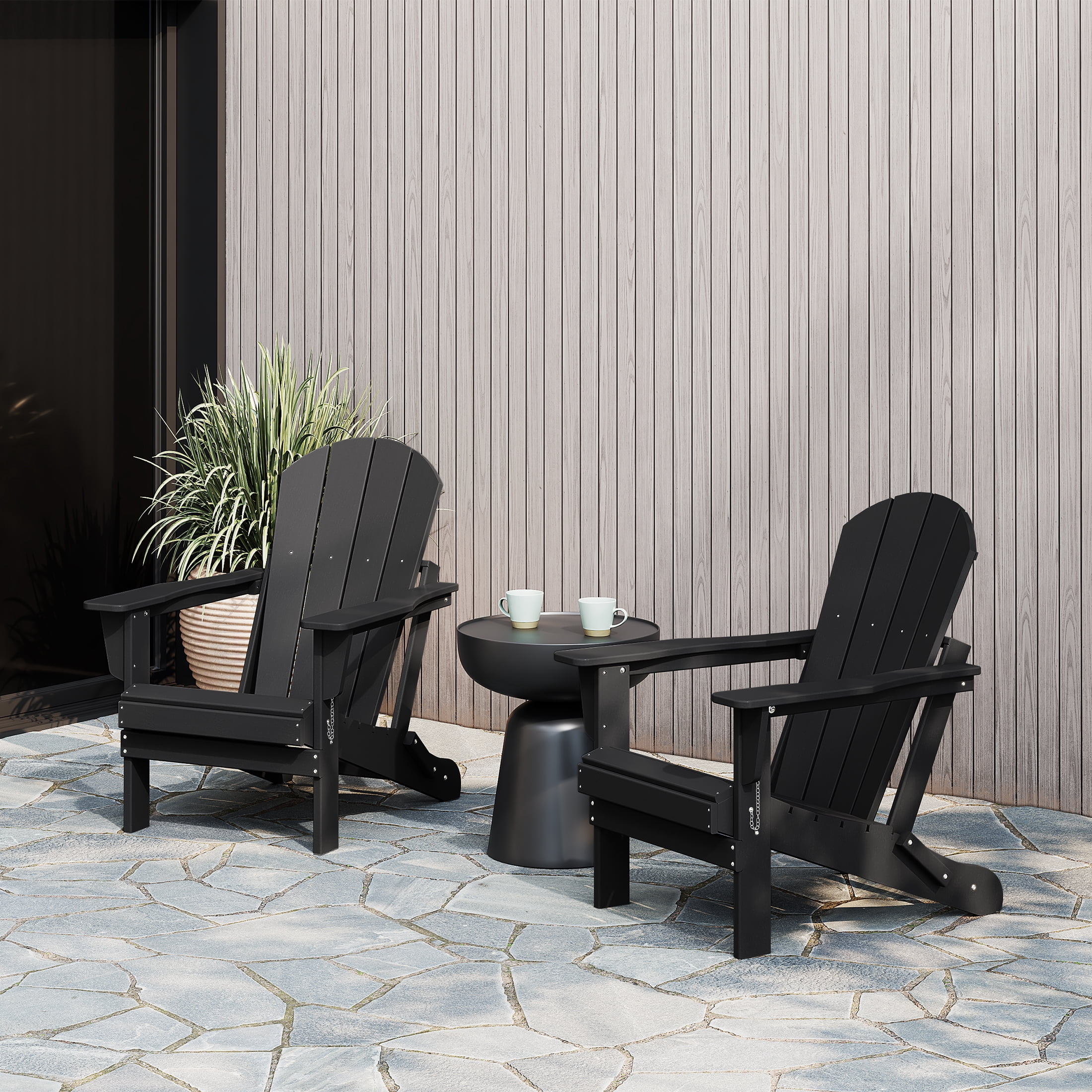 2 pack) WestinTrends Malibu Outdoor Folding HDPE Adirondack Deck
