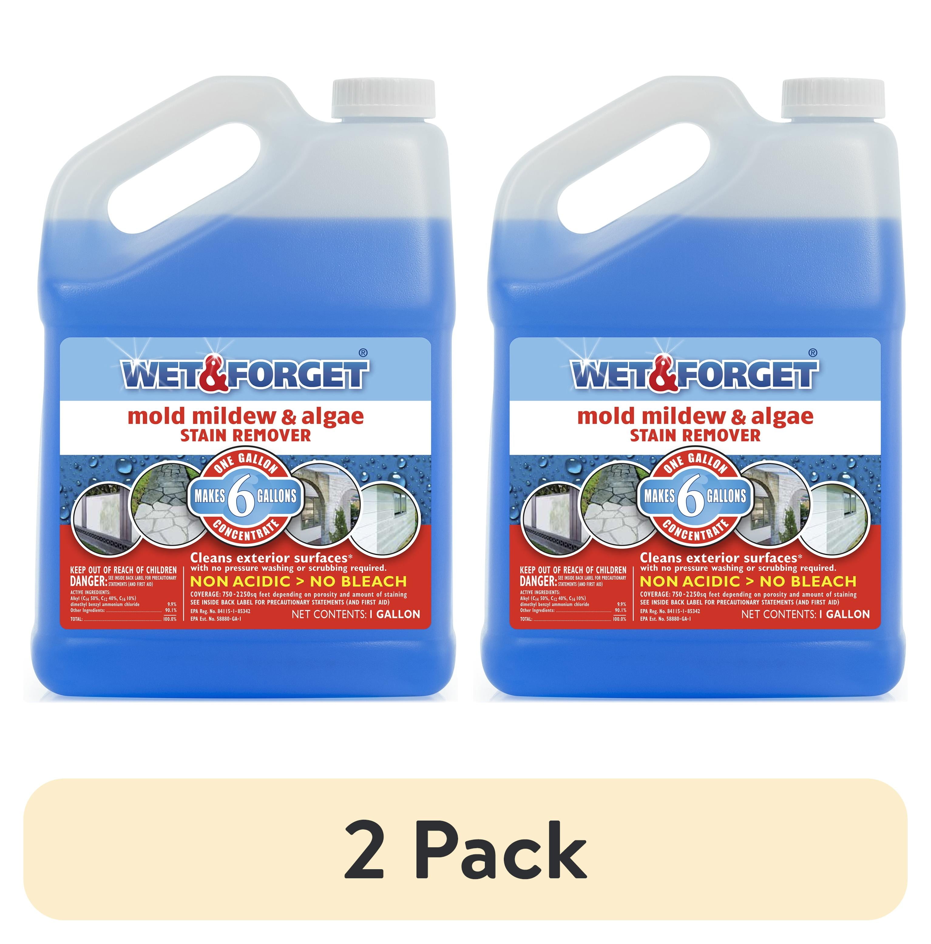 (2 pack) Wet & Forget Outdoor Moss, Mold, Mildew, and Algae Stain Remover Concentrate, 128 oz