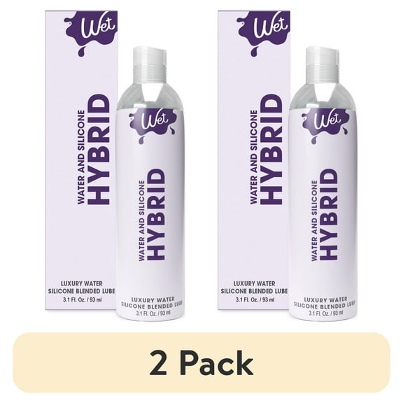 (2 pack) Wet Hybrid Silicone & Water Blend Based Lube, Extra Long-Lasting Personal Lubricant, 3.1 fl oz