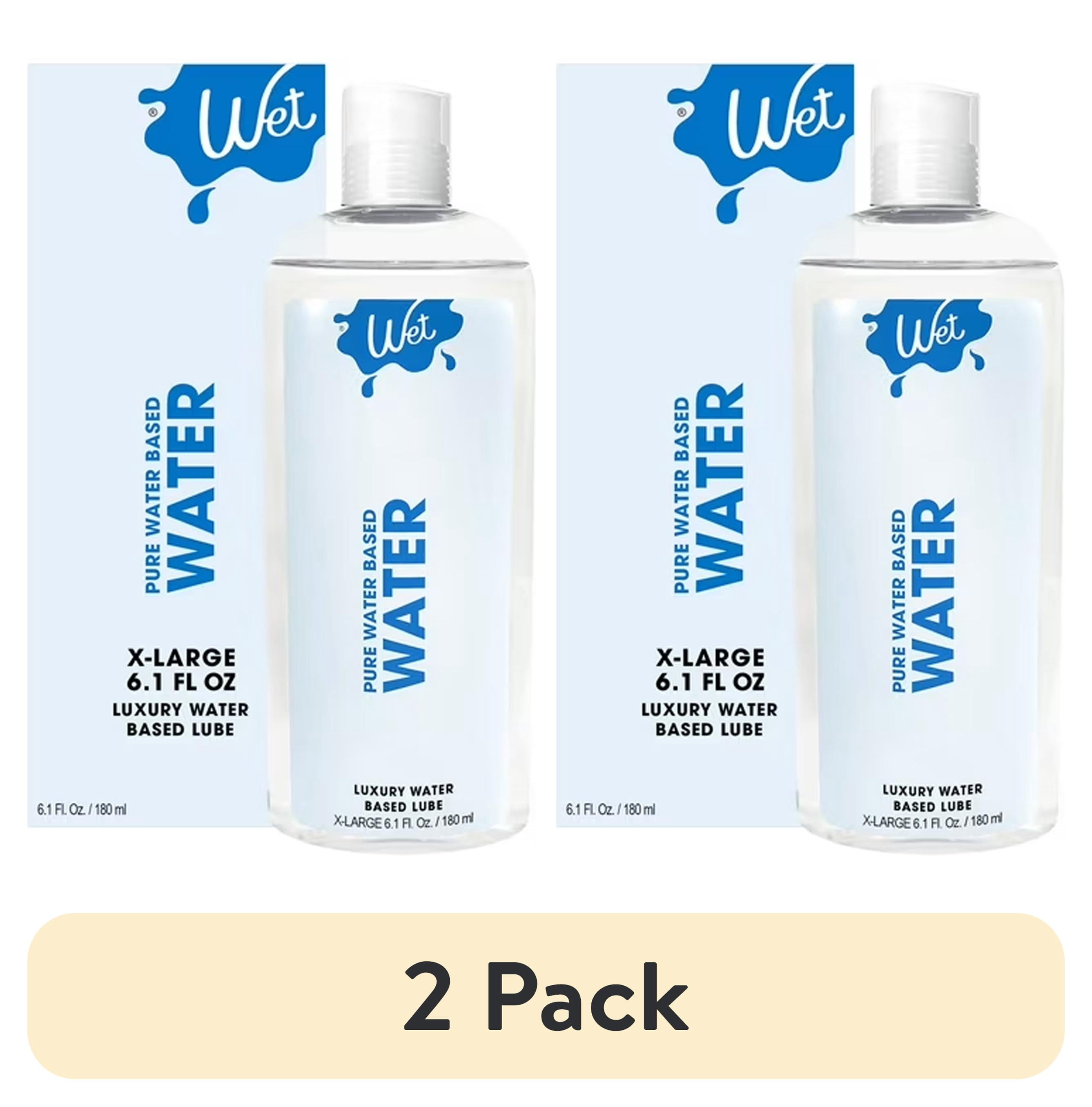 (2 pack) Wet Premium Water-Based Unflavored Personal Lubricant, Luxury Long-Lasting Lube for Men and Women, 6.1 fl oz