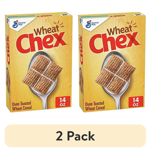 (2 pack) Wheat Chex Cereal Whole Grain, 14 oz