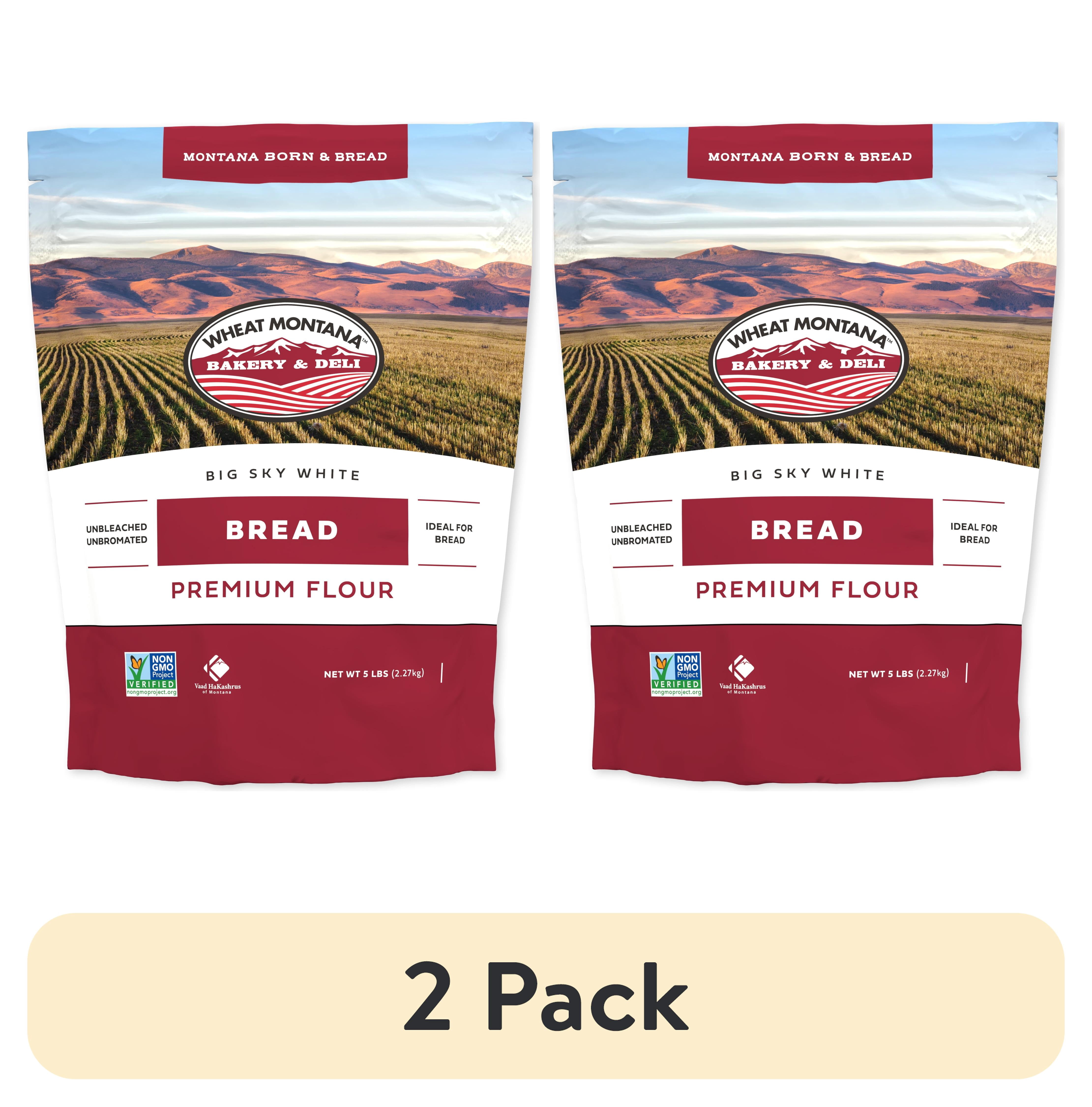 (2 pack) Wheat Montana Bakery, White Unbleached Bread Flour, Non-GMO Verified, Certified Kosher, 5 lbs