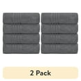 thumbnail image 1 of (2 pack) White Classic Gray Bath Towels Set of 4, Cotton Body Towel for Hotel, Gym, Spa, Soft Extra Absorbent Quick Dry Towels for Bathroom 27x54 Inch, 1 of 9