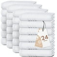 thumbnail image 1 of (2 pack) White Classic Wealuxe Collection 100% Cotton Hand Towels, White, 16 x 27, 12 Pack, 1 of 15