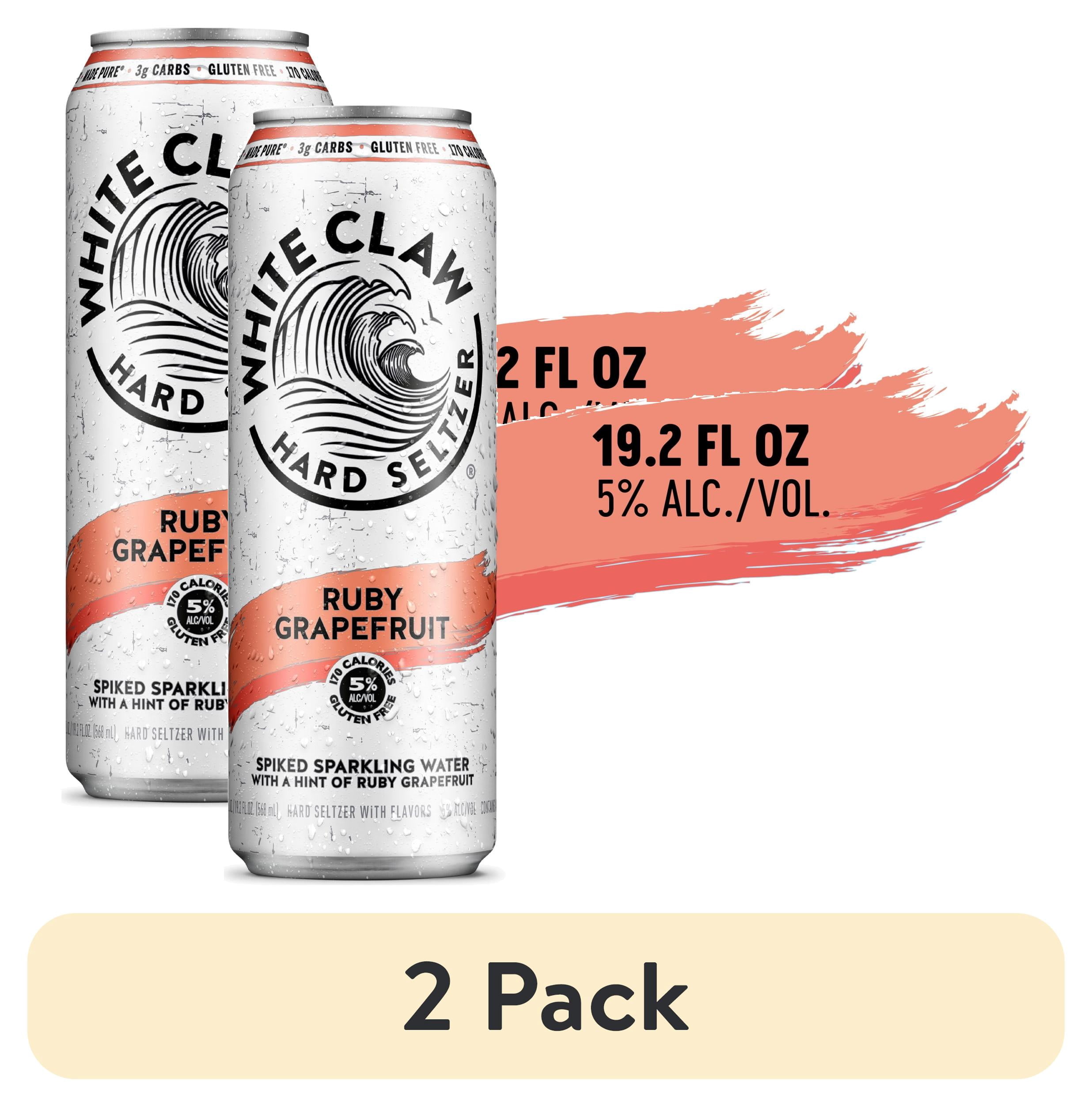 (2 pack) White Claw Hard Seltzer Ruby Grapefruit, 19.2 fl oz Can, 5% ABV