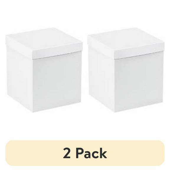 (2 pack) Box Partners DGB889W 8 in. x 8 in. x 9 in. White Deluxe Gift Box Bottoms