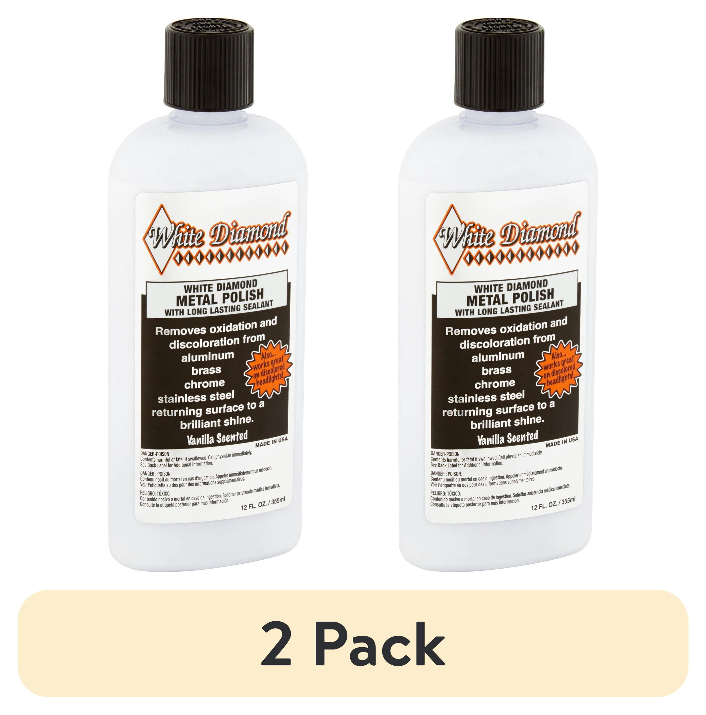(2 pack) White Diamond Metal Polish with Long Lasting Sealant, 12 FL. Oz.