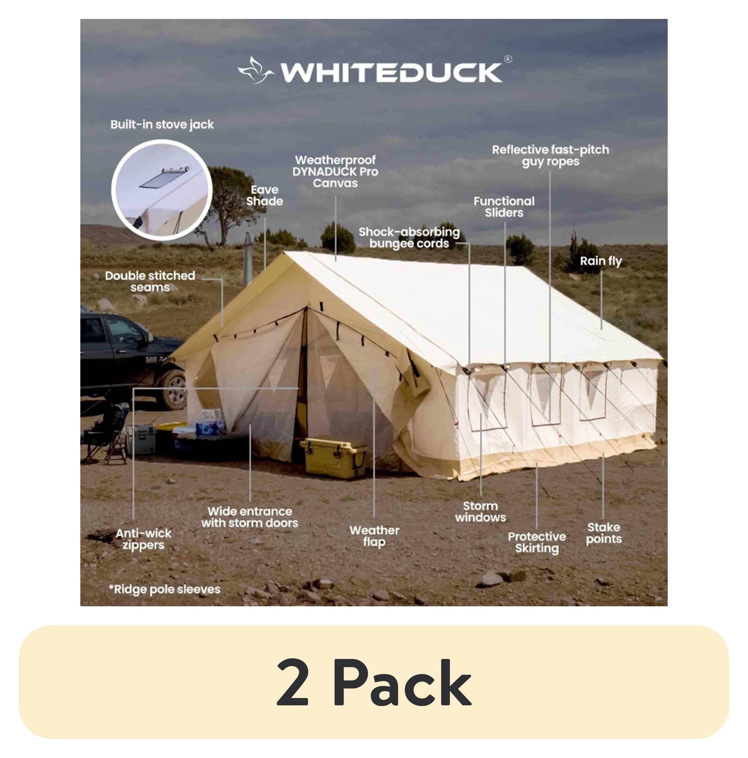 (2 pack) WHITEDUCK Alpha Canvas Wall Tent Waterproof 4 Season Outdoor ...