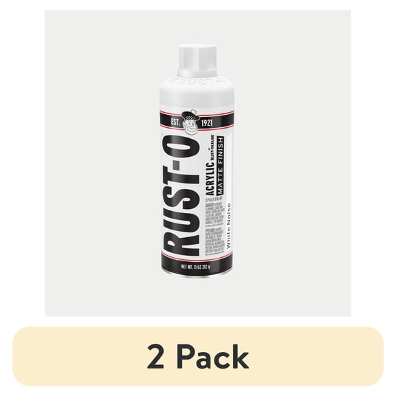 (2 pack) White Noise, Rust-Oleum Rust-O Acrylic Matte Spray Paint-392198, 11 oz