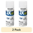 thumbnail image 1 of (2 pack) White, Rust-Oleum American Accents 2X Ultra Cover Flat Spray Paint-327868, 12 oz, 1 of 13