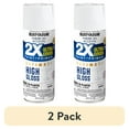 thumbnail image 1 of (2 pack) White, Rust-Oleum American Accents Ultra Cover 2X Ultimate High Gloss Spray Paint-328373, 12 oz, 1 of 10