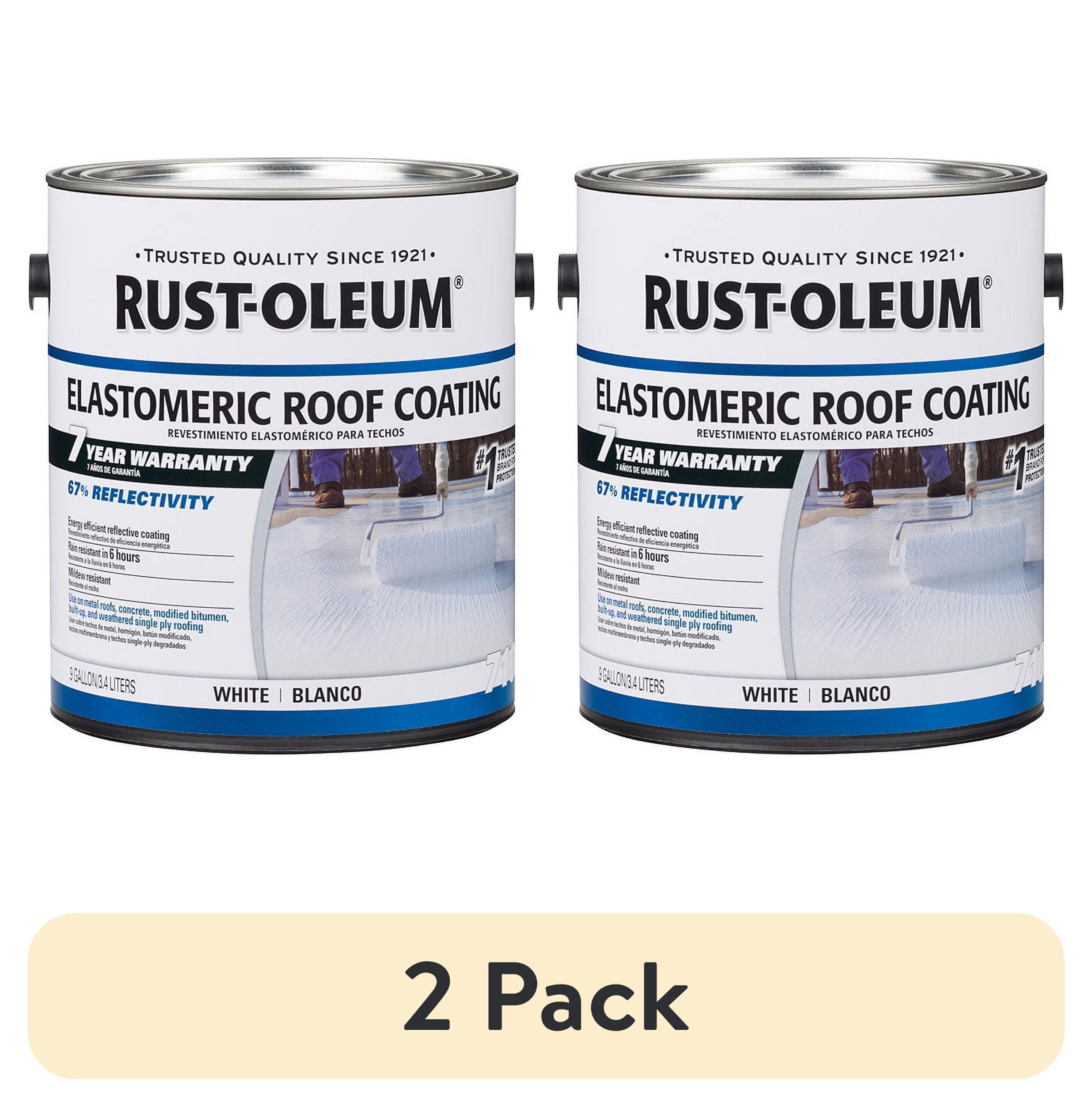 (2 pack) White, Rust-Oleum Elastomeric Roof Coating-301904, 1 gal