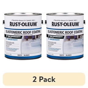 (2 pack) White, Rust-Oleum Elastomeric Roof Coating-301904, 1 gal