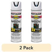 2 pack White, Rust-Oleum Professional Inverted Marking 2X Spray Paint-266593, 15 oz
