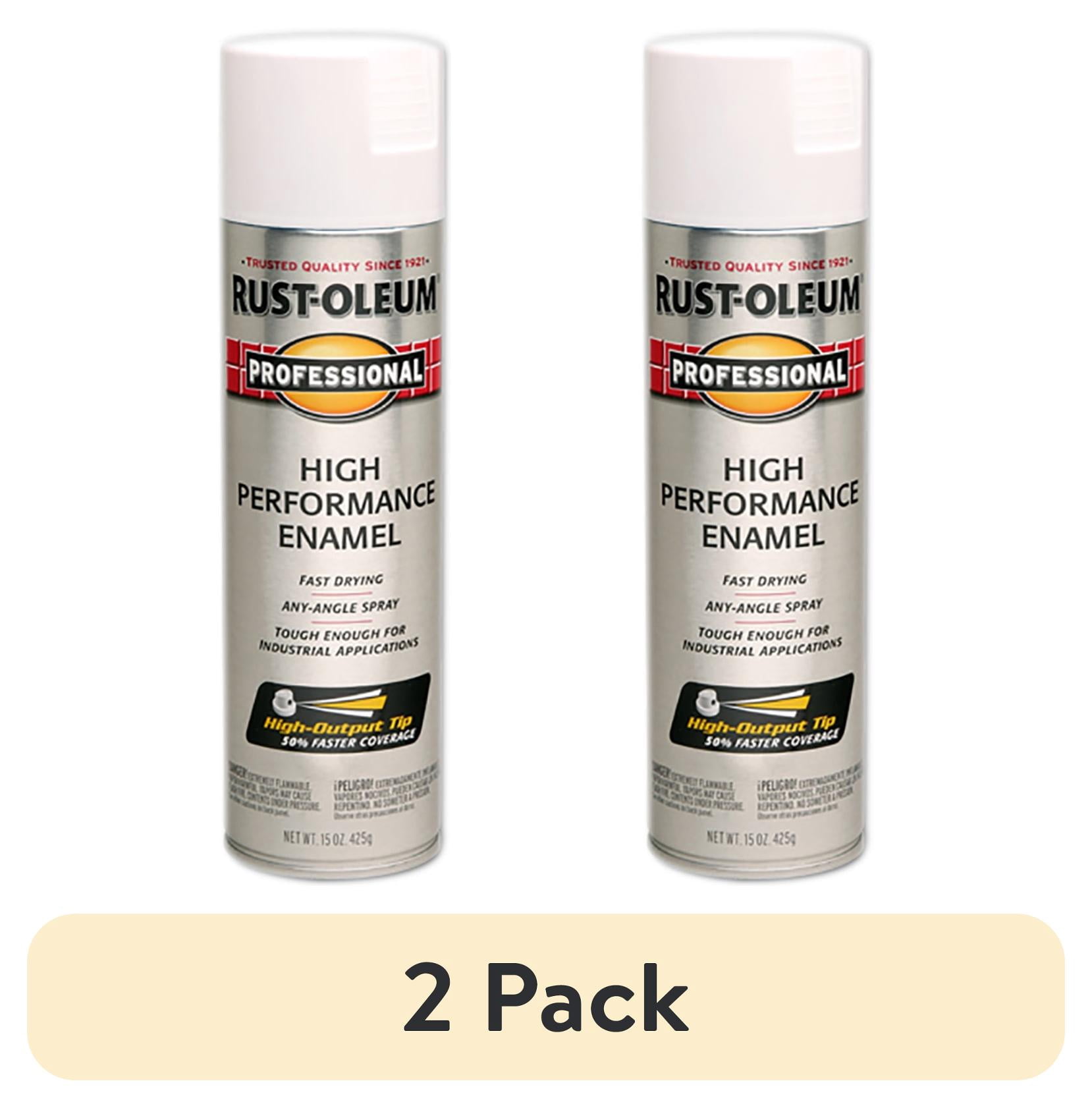 (2 pack) White, Rust-Oleum Professional High Performance Enamel Semi-Gloss Spray Paint-239108, 15 oz