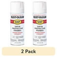 thumbnail image 1 of (2 pack) White, Rust-Oleum Stops Rust Satin Protective Enamel Spray Paint-7791-830, 12 oz, 1 of 12