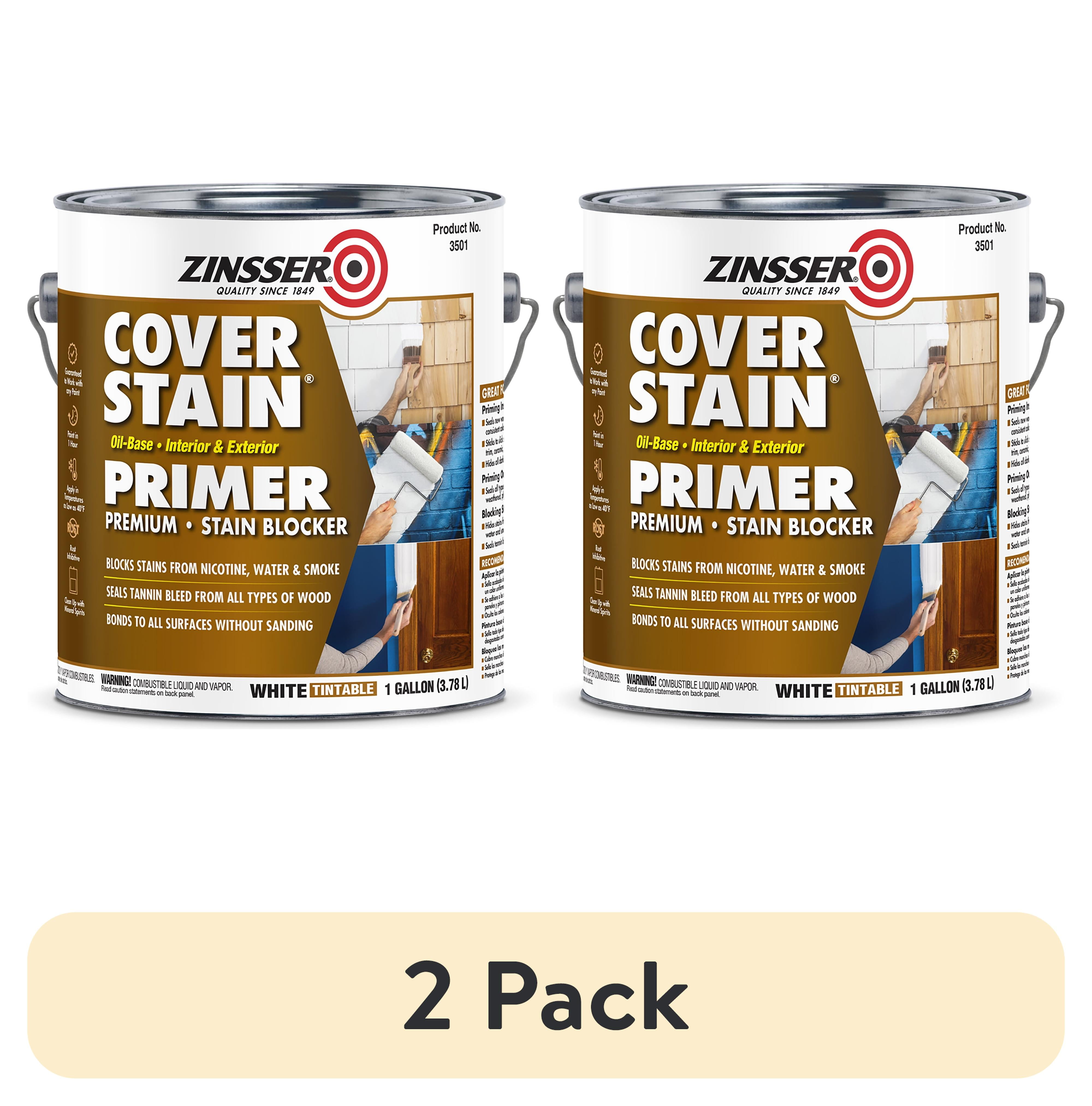 (2 pack) White, Zinsser Cover Stain Oil-Based Primer-3501, 1 gal