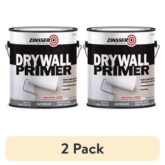 (2 pack) White, Zinsser Drywall Primer-1501, 1 gal