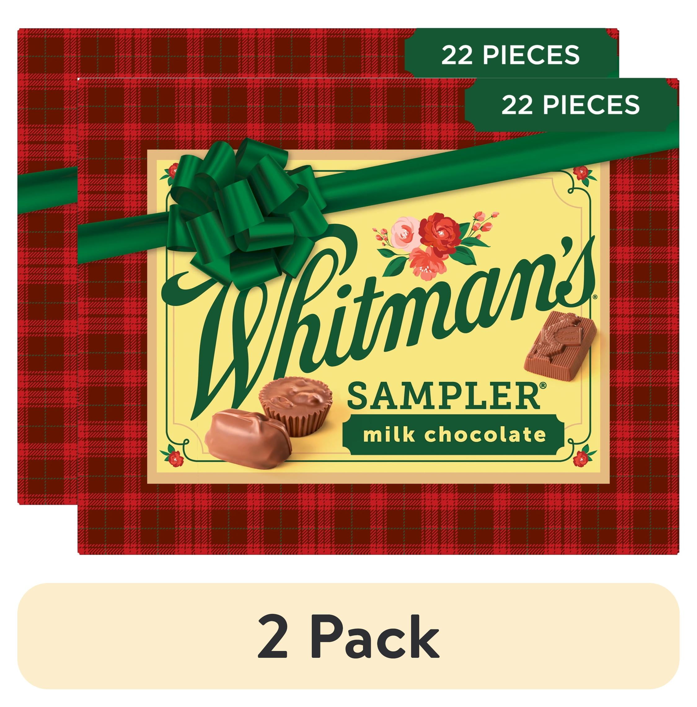 (2 pack) Whitman's Sampler Christmas Assorted Milk Chocolate Gift Box, 10 oz. (22 Pieces)