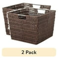 thumbnail interactive-video image 1 of (2 pack) Whitmor Rattique Storage Tote Basket - Java - 13 x 15 x 9.8, 1 of 8