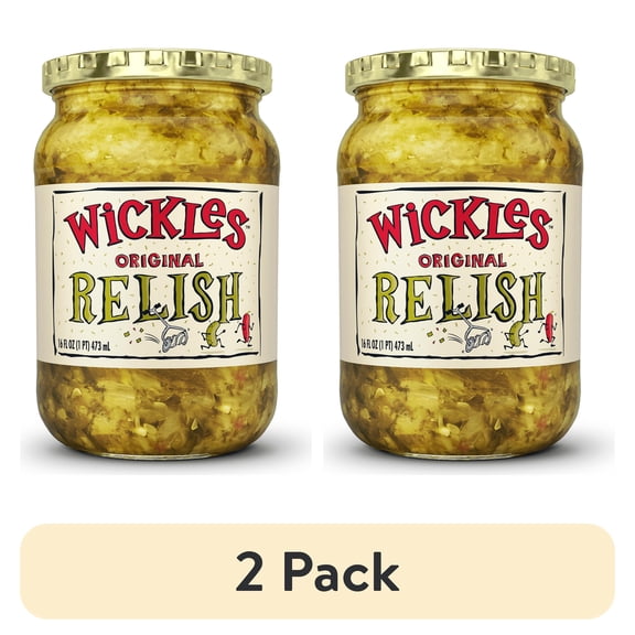 (2 pack) Wickles Original Relish, 16 fl oz Jar