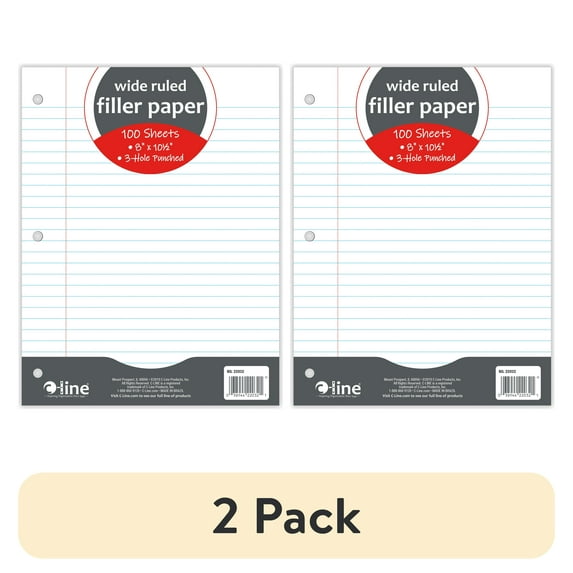 (2 pack) C-Line Filler Paper Wide Rule 10.5"X8"-100 Sheets