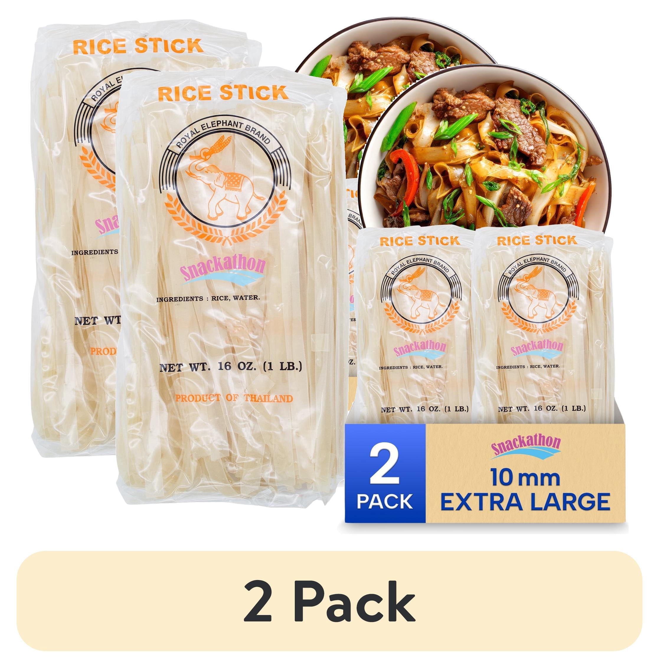 (2 pack) Snackathon Pad Thai Style Rice Stick Noodles, 10 mm Width, 16 oz (Pack of 2)