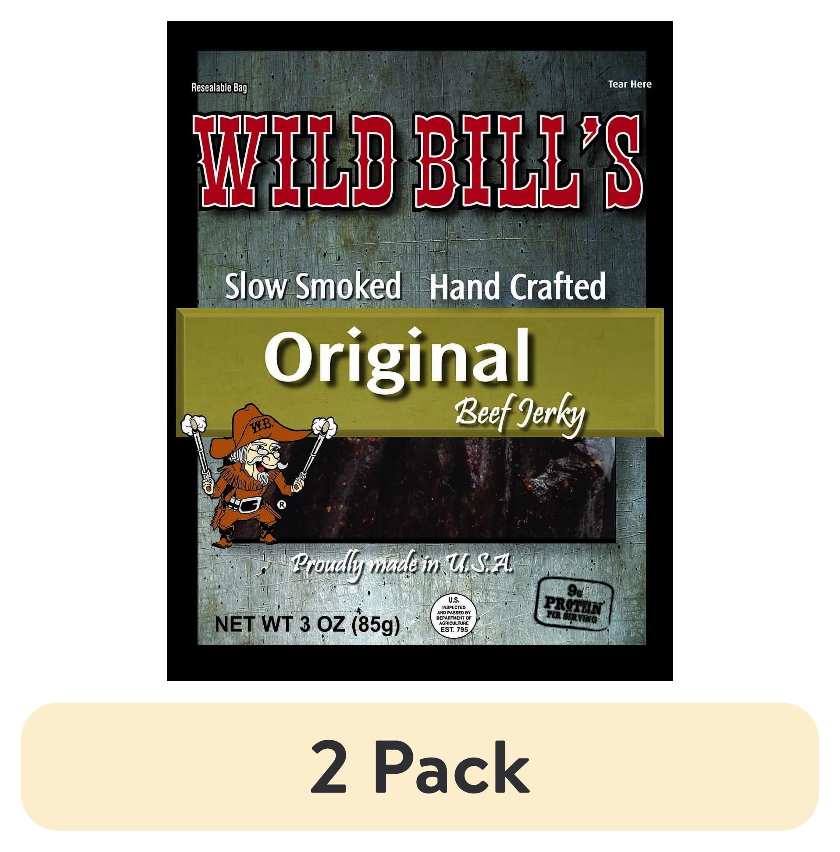 (2 pack) Wild Bill's Slow Smoked Original Beef Jerky, 3 oz Resealable Plastic Bag