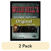 (2 pack) Wild Bill's Slow Smoked Original Beef Jerky, 3 oz Resealable Plastic Bag