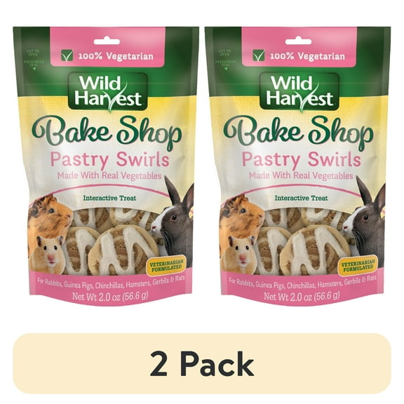 (2 pack) Wild Harvest Bake Shop Pastry Swirls Treat for Rabbits, Guinea Pigs, Chinchillas, Hamsters, Gerbils and Rats, 2 oz.
