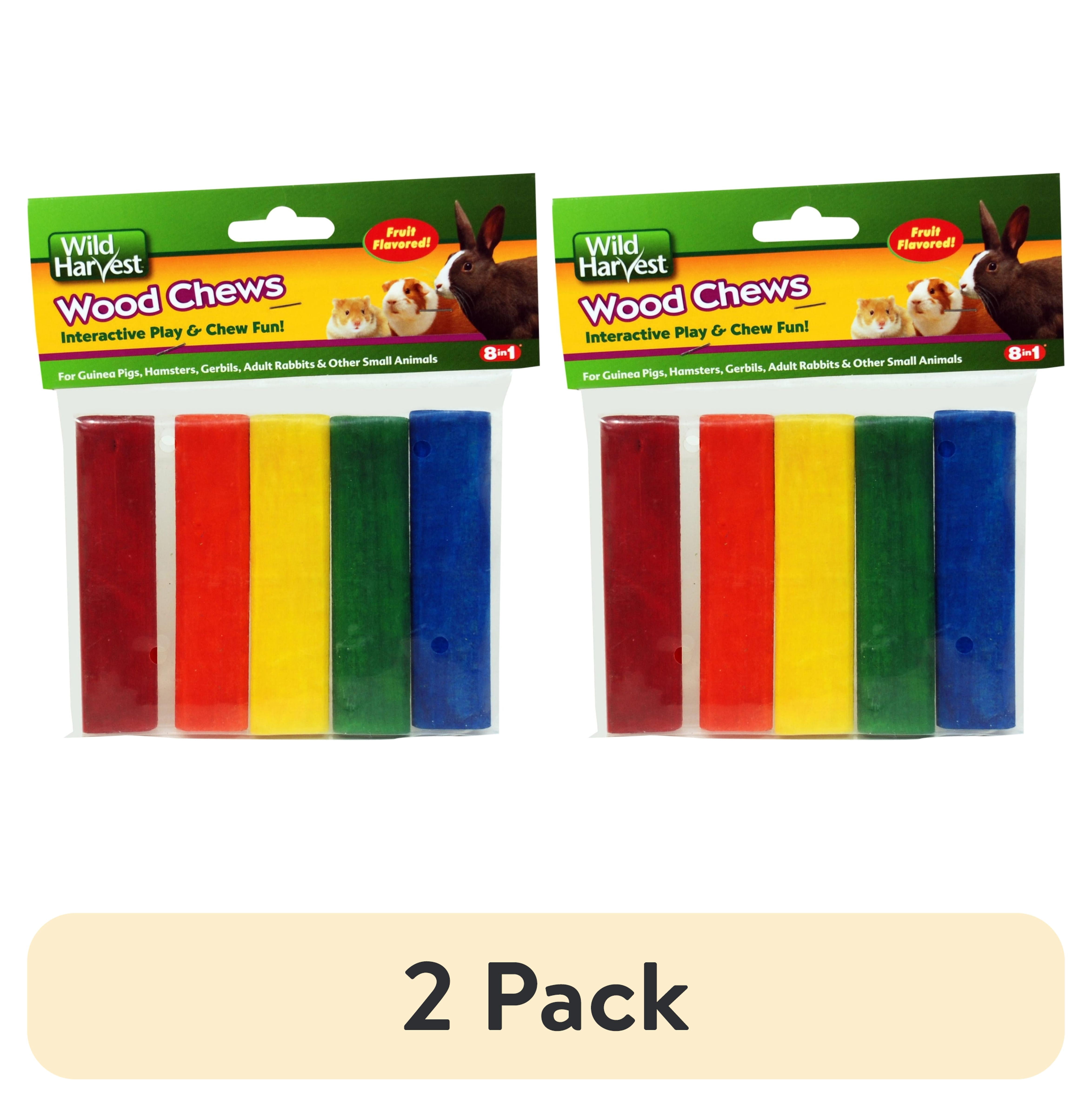 (2 pack) Wild Harvest Colored Fruit Flavored Wood Chews for Small Animals