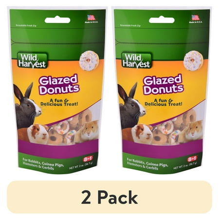(2 pack) Wild Harvest Glazed Donut Treats for Small Animals, 2.2 oz