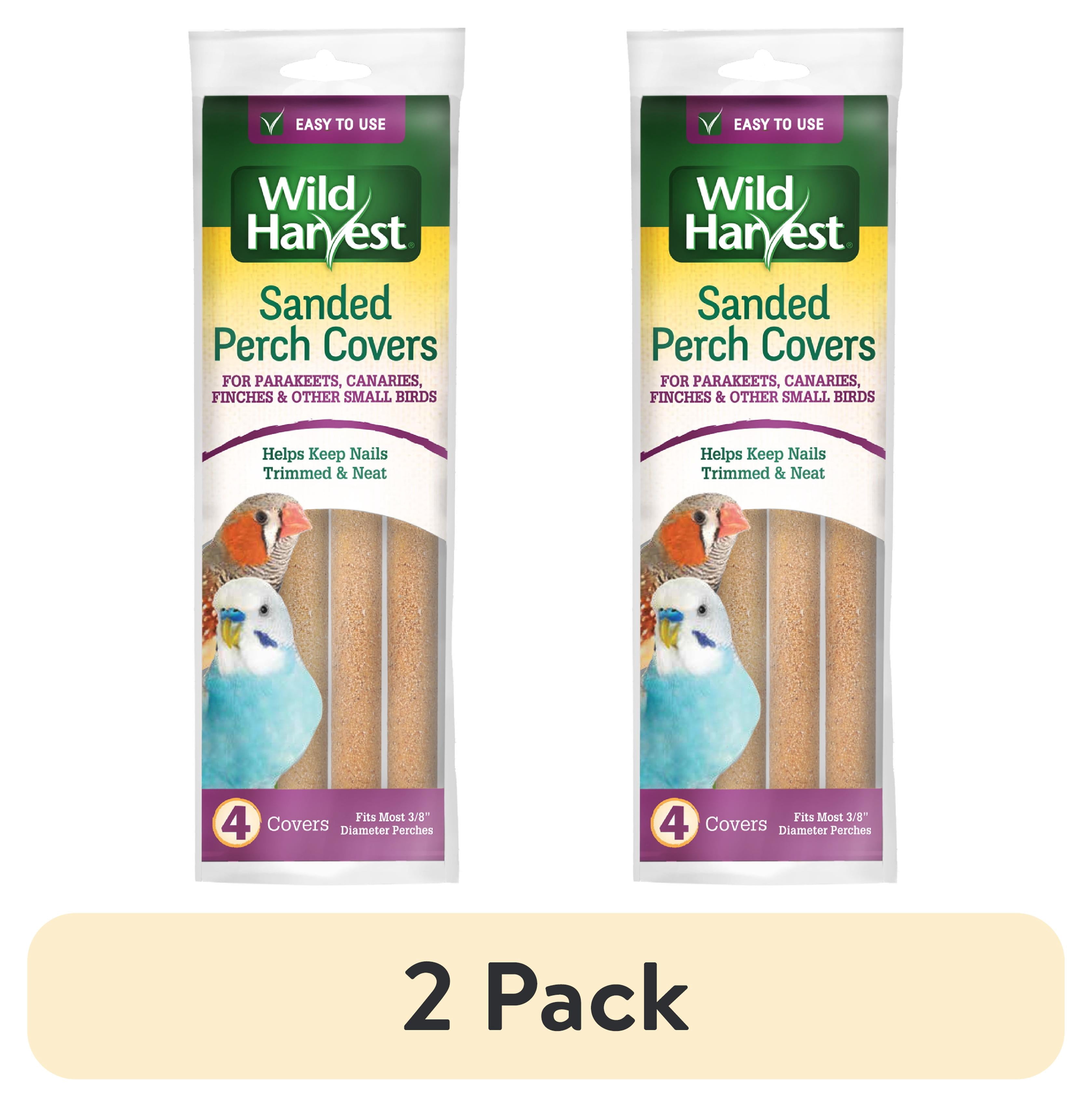 (2 pack) Wild Harvest Sanded Perch Covers for Parakeets, Canaries and Finches, 3/8” Dia. Perches, 4 Count