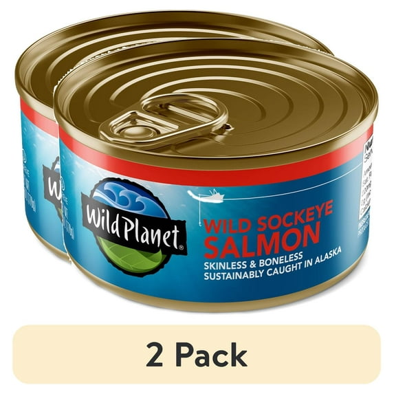 (2 pack) Wild Planet Wild Alaska Sockeye Salmon, 6 oz Can