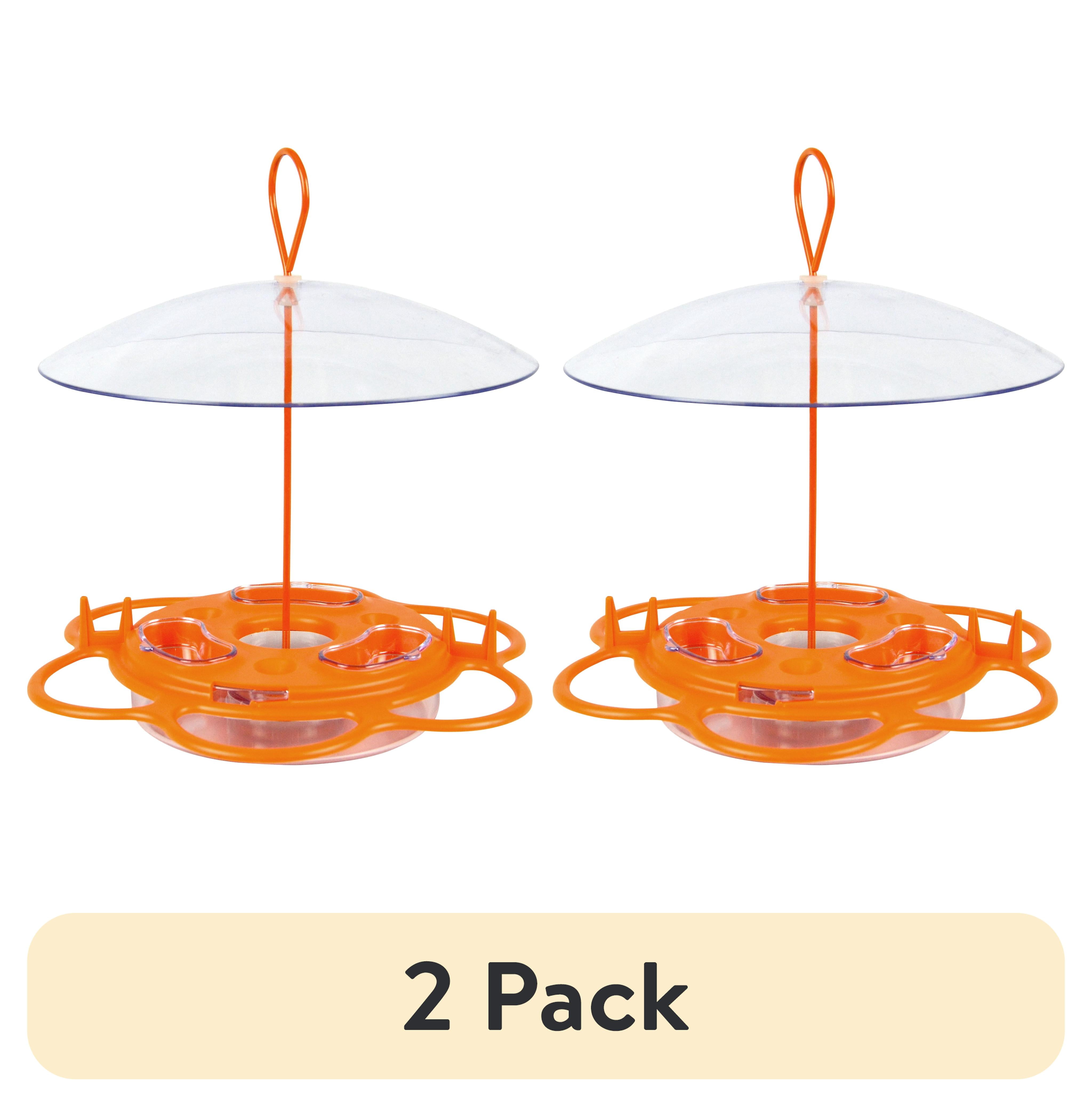 (2 pack) Wild Wings Plastic All-in-One Oriole Buffet Bird Feeder 12 oz, Orange