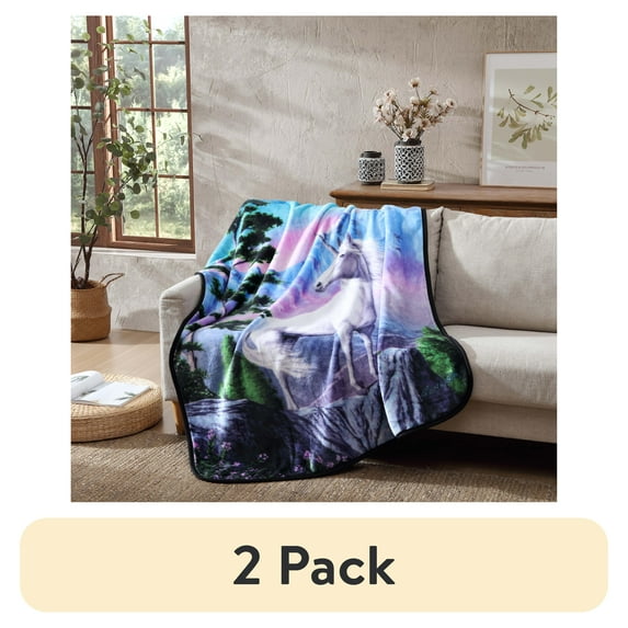 (2 pack) Wilderness Unicorn Throw