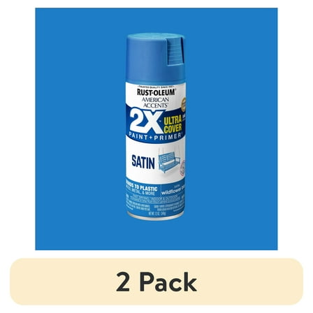 (2 pack) Wildflower, Rust-Oleum American Accents 2X Ultra Cover Satin Spray Paint-327936, 12 oz