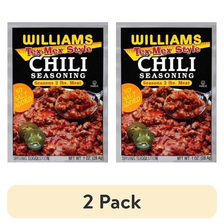 (2 pack) Williams Chili Seasoning, Tex-Mex Style, 1 oz