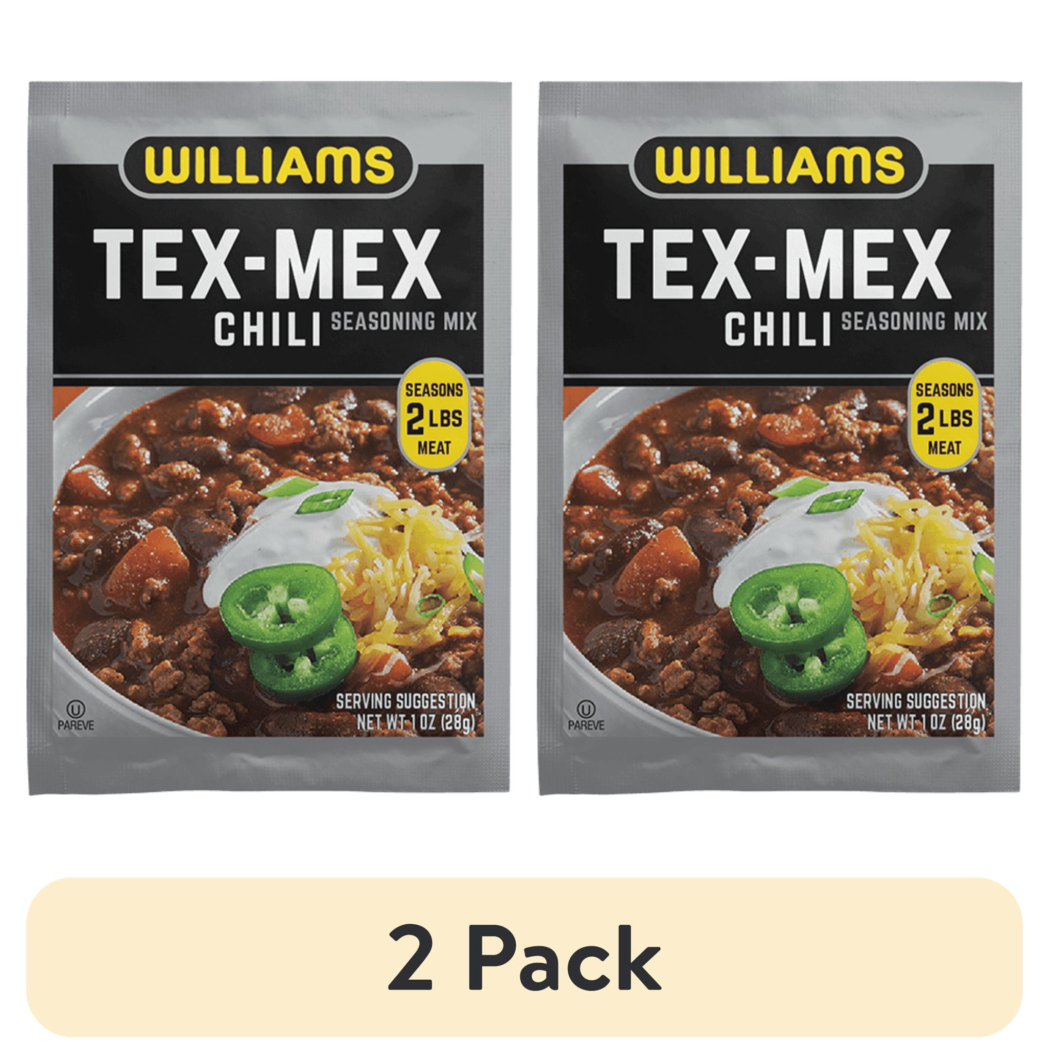 (2 pack) Williams Chili Seasoning, Tex-Mex Style, 1 oz