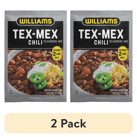 (2 pack) Williams Chili Seasoning, Tex-Mex Style, 1 oz