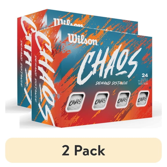 (2 pack) Wilson CHAOS White 24-Ball Golf Set with High-Energy Core and Soft Feel
