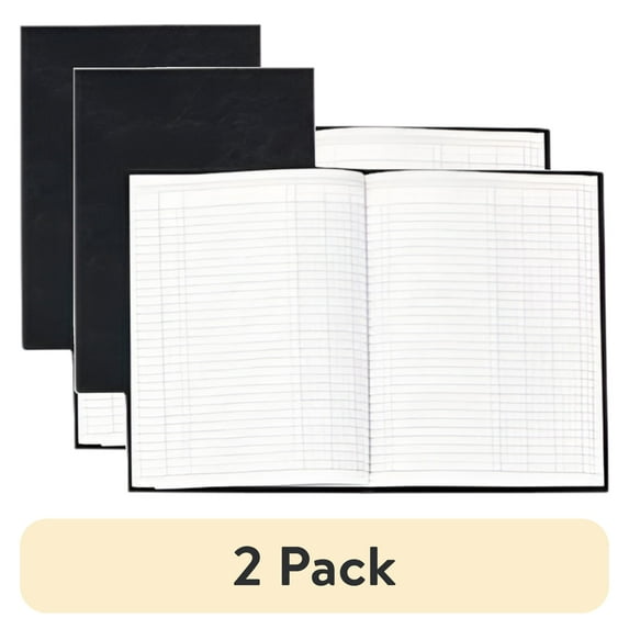 (2 pack) Wilson Jones Account Book, 9 1/4" x 7", 80 Pages, 4 Columns
