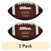 2 pack Wilson NCAA Red Zone Composite Football - Brown, Peewee Size Ages 6-9