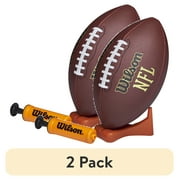 2 pack Wilson NFL Tailgate Time Football with Pump and Tee, Junior Size