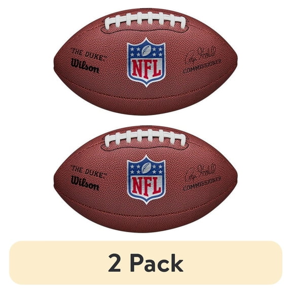 (2 pack) Wilson NFL The Duke Replica Football - Brown, Official Size
