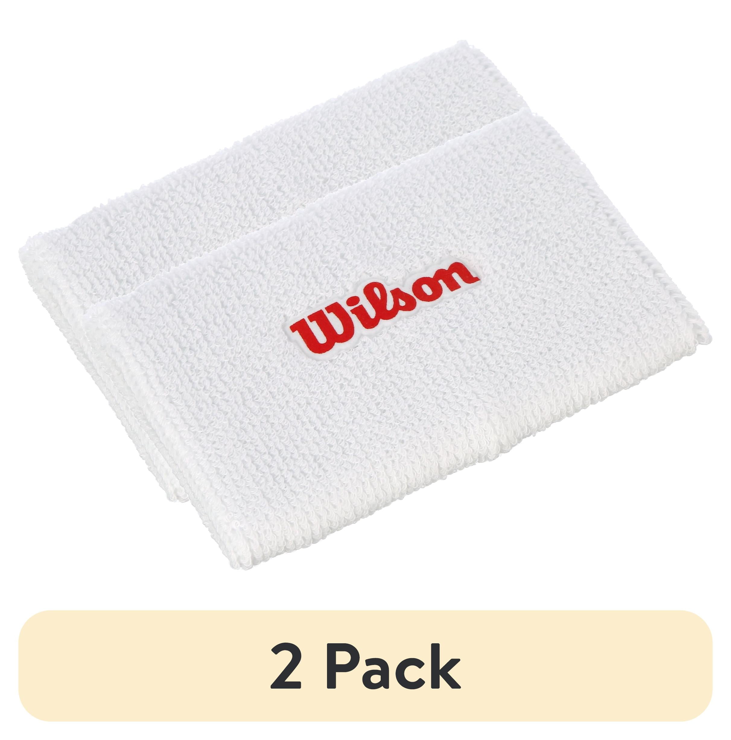 (2 pack) Wilson Adult Stretchable Sports Sweatband, White, 1 Count