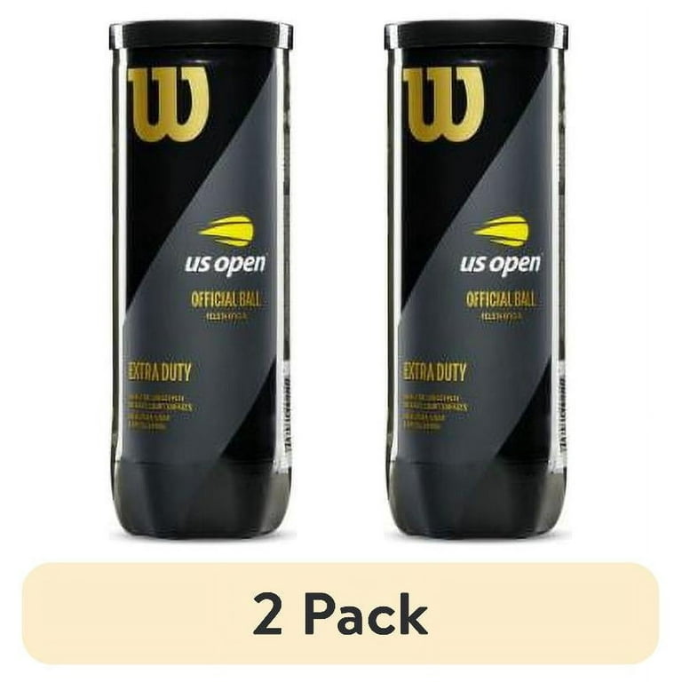 2 pack) Wilson US Open Extra Duty 3 Ball Can Tennis Balls