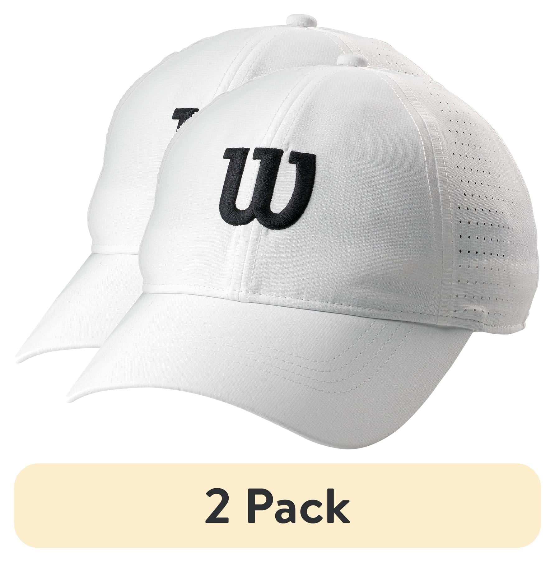(2 pack) Wilson Ultralight Tennis Cap Adjustable, White