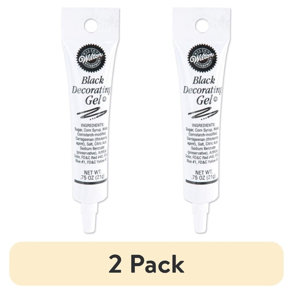(2 pack) Wilton Black Gel Tube, 0.75 Oz.